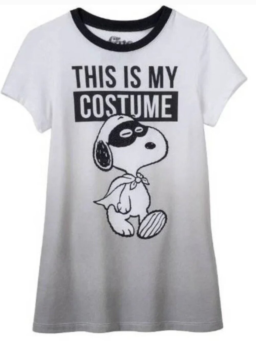 Snoopy Halloween Shirt 6/6X THIS IS MY COSTUME White Crew Tee Peanuts Girls